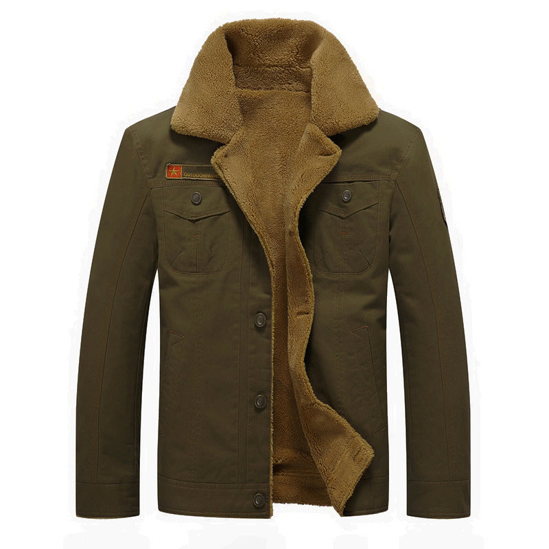 Cotton Jacket for Men with Sherpa Fleece Lining