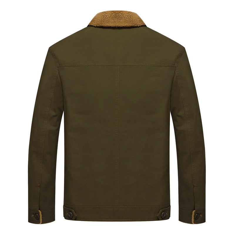 Cotton Jacket for Men with Sherpa Fleece Lining