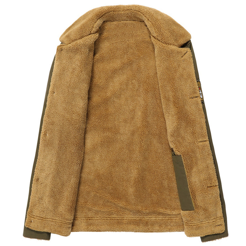 Cotton Jacket for Men with Sherpa Fleece Lining