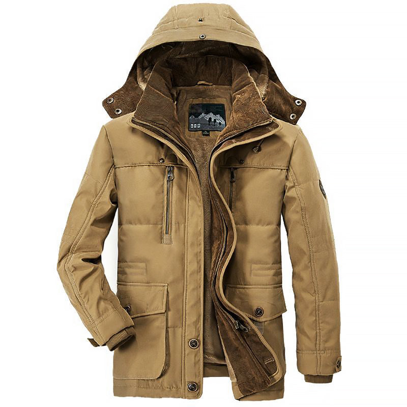 Men’s Fleece Padded Winter Jacket with Deep Pockets