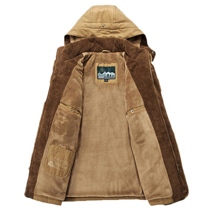 Men’s Fleece Padded Winter Jacket with Deep Pockets