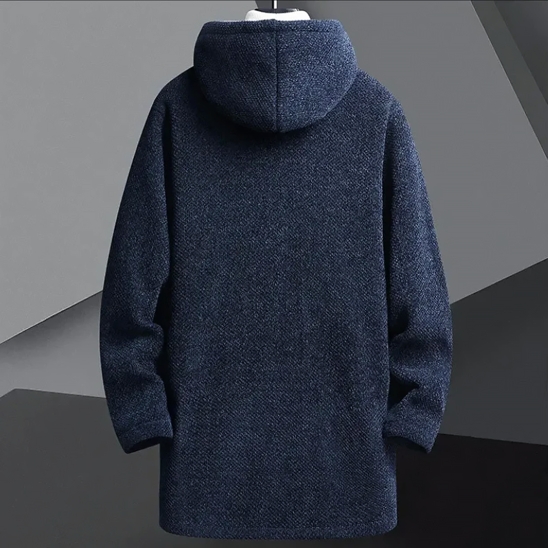 Men’s Hooded Textured Jacket with Fleece Interior