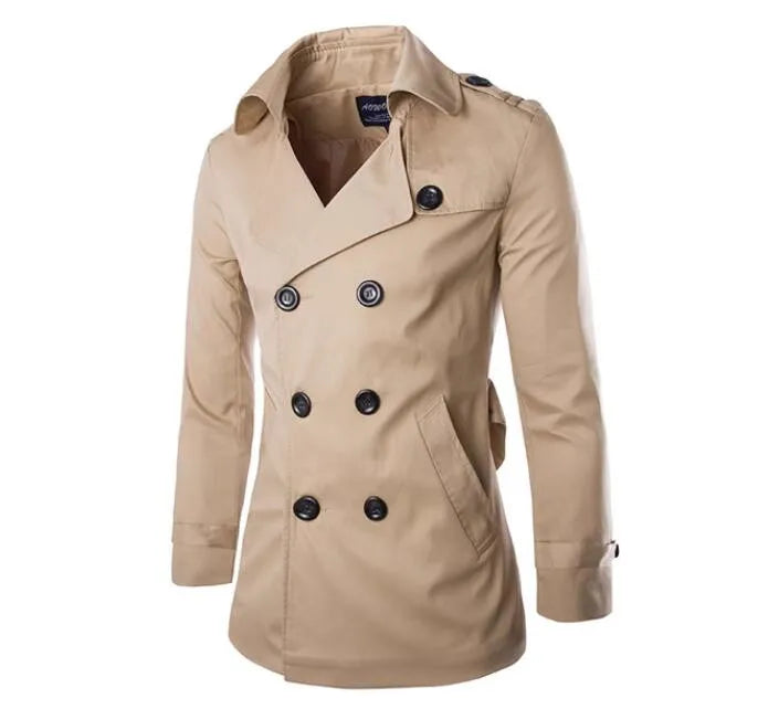 Peter | Men’s Slim Fit Mid-Length Trench Coat