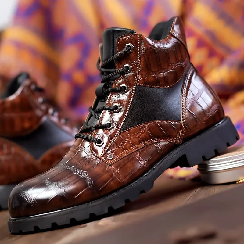 Rendell - Crocodile Leather Boots