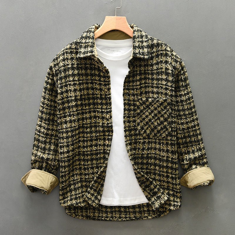 Emmanuel | Men's Casual Houndstooth Button-Up Shirt