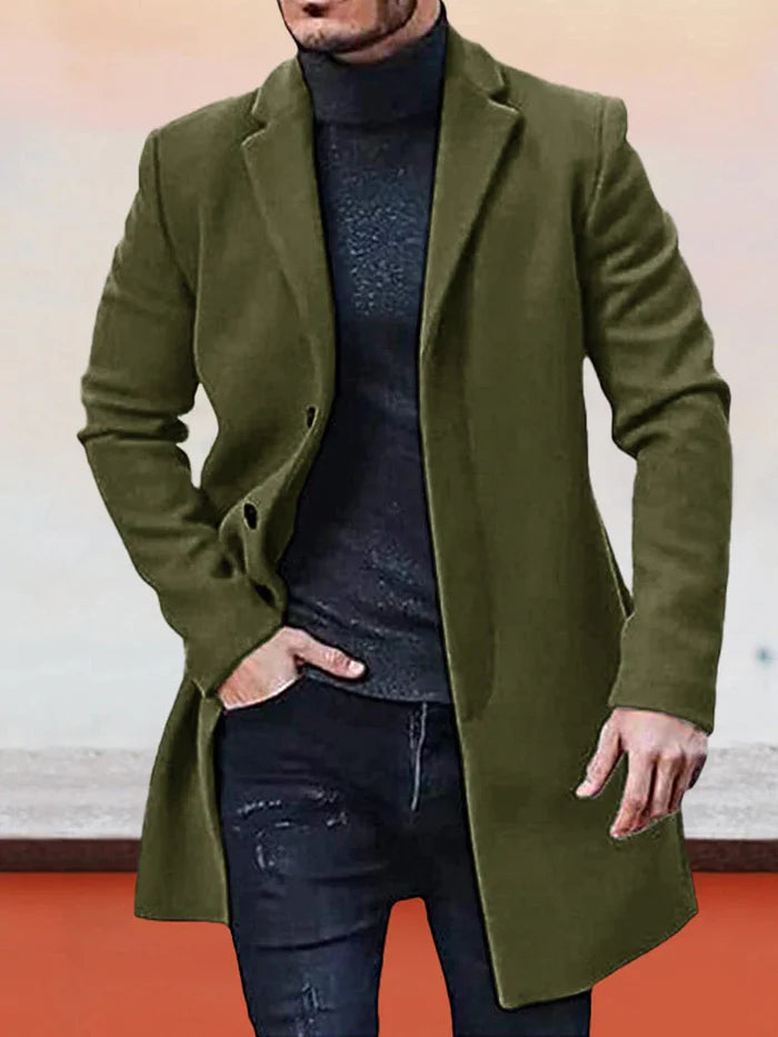 JAMES – MEN'S SINGLE ROW BUCKLE SOLID COLOR JACKET