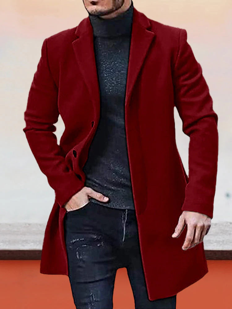 JAMES – MEN'S SINGLE ROW BUCKLE SOLID COLOR JACKET