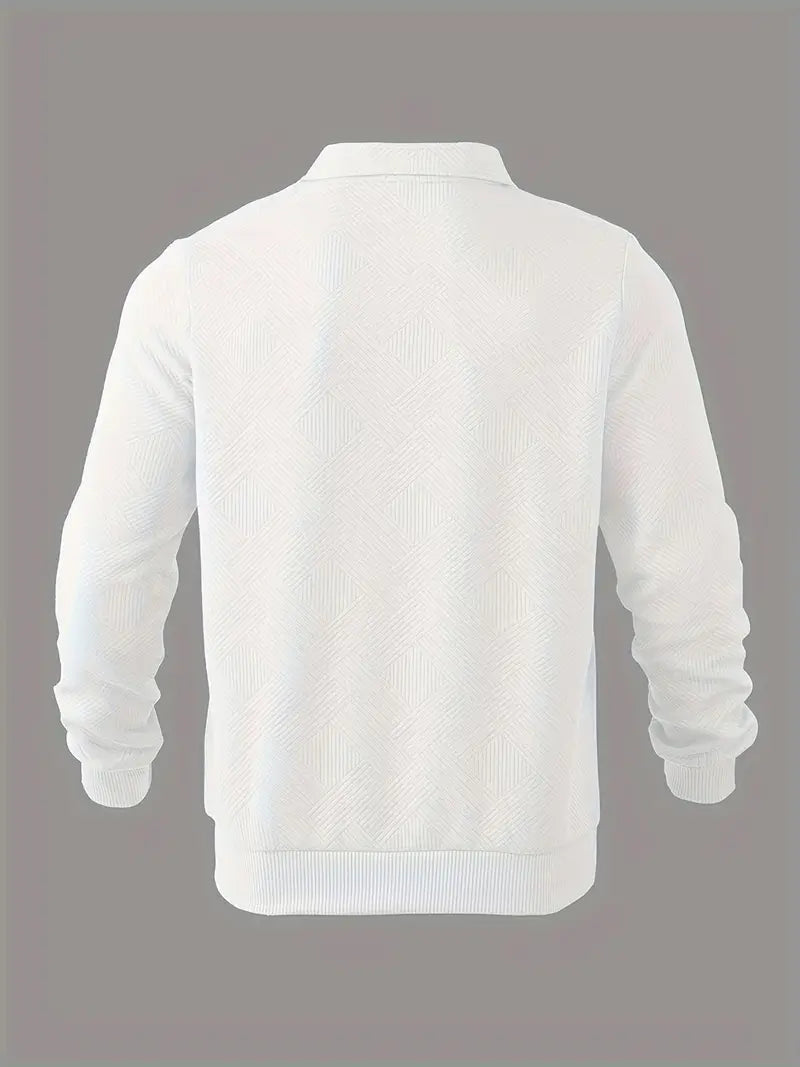 James - Vintage Geometric Design Sweater With Zipper